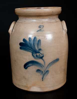Stoneware Jar with Floral Decoration, Stamped POTTERY WORKS / LITTLE WST 12TH