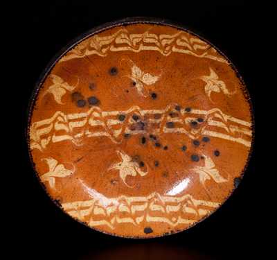Slip-Decorated Redware Plate, Northeastern U.S. origin, second quarter 19th century