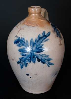 Rare One-Gallon Virginia Stoneware Jug with Profuse Cobalt Decoration