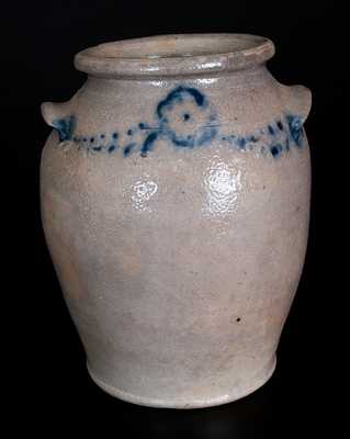 Stoneware Jar w/ Slip-trailed Floral Decoration attrib. Wm. Morgan, possibly w/ Thomas Amoss