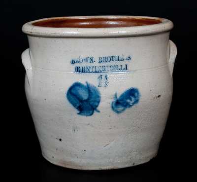 BROWN BROTHERS / HUNTINGTON, L.I. Stoneware Jar with Floral Decoration