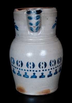 Scarce Stoneware Pitcher with Stenciled Decoration, attrib. A. P. Donaghho, Parkersburg, WV