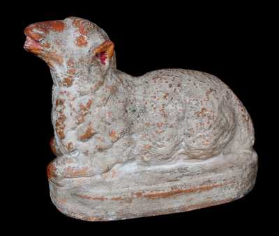 Cold-Painted Pottery Sheep Figure