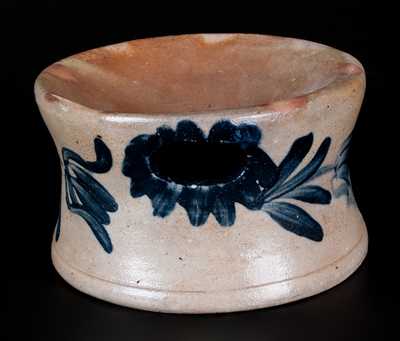 Remmey, Philadelphia, Stoneware Spittoon with Cobalt Floral Decoration