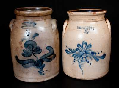 Lot of Two: NY Stoneware Jars, UNDERWOOD / FORT EDWARD and RIEDINGER & CAIRE / POUGHKEEPSIE