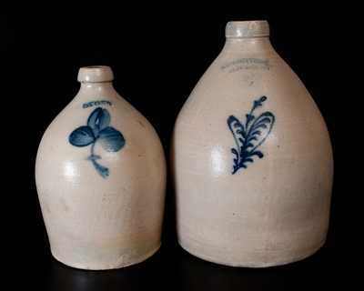 Lot of Two:  LYONS and A. O. WHITTEMORE / HAVANA, NY Stoneware Jugs