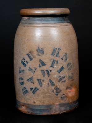 BOYERS & KNOTTS / PALATINE, W. VA Stoneware Wax Sealer Canning Jar