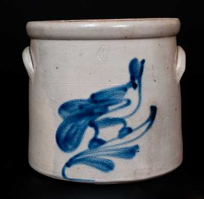 Six-Quart Stoneware Bird Crock, New York State Origin