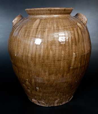 Monumental 10 Gal. Stoneware Jar with Dramatic Alkaline Glaze, possibly W. F. Hahn, Trenton, SC