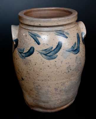 Two-Gallon Ovoid Baltimore Stoneware Jar with Cobalt Decoration