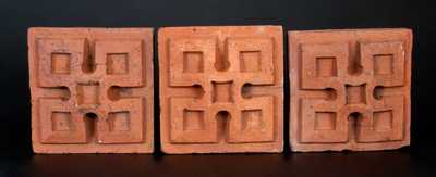 Three Architectural Bricks w/ Geometric Designs, possibly Jane Lew, WV