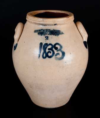 CLARK & FOX / ATHENS Dated 1833 Crock