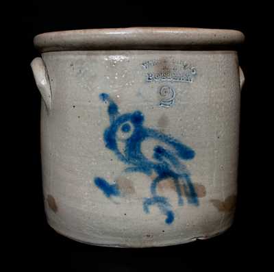 WEST TROY, / N.Y. / POTTERY Stoneware Bird Crock