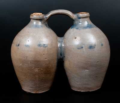 Rare Cobalt-Decorated Stoneware Gemel, Connecticut origin, circa 1825