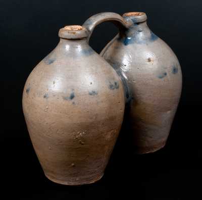 Rare Cobalt-Decorated Stoneware Gemel, Connecticut origin, circa 1825