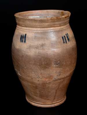 Early Northeastern Cobalt-Decorated Stoneware Jar, c1800