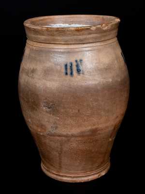Early Northeastern Cobalt-Decorated Stoneware Jar, c1800