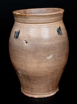 Early Northeastern Cobalt-Decorated Stoneware Jar, c1800