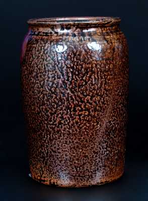 J.S. NASH, Jefferson S. Nash, Marion County, Texas Alkaline-Glazed Stoneware Jar, possibly Milligan Frazier