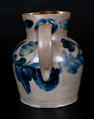 Remmey, Philadelphia Stoneware Pitcher w/ Elaborate Floral Decoration