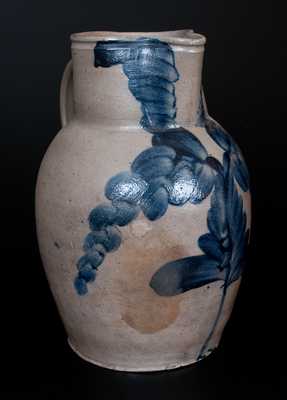 One-Gallon Baltimore Stoneware Pitcher w/ Floral Decoration