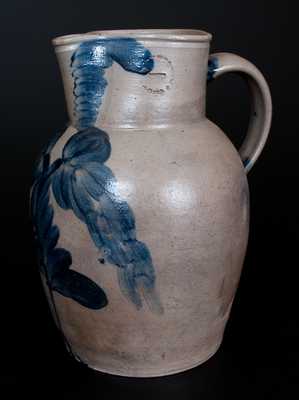 One-Gallon Baltimore Stoneware Pitcher w/ Floral Decoration