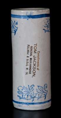 Pullman and Berea, West Virginia Stoneware Advertising Rolling Pin