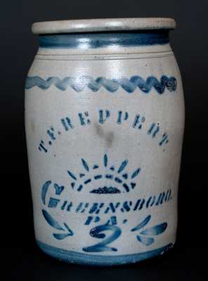 T.F. REPPERT. / GREENSBORO. PA Stoneware Jar