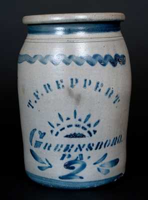 T.F. REPPERT. / GREENSBORO. PA Stoneware Jar
