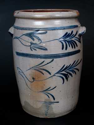 Fine Six-Gallon Stoneware Jar attrib. Thompson Pottery, Morgantown, WV, circa 1870