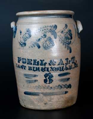 Fine FOELL & ALT, / EAST BIRMINGHAM, PA (Pittsburgh) Three-Gallon Stoneware Jar