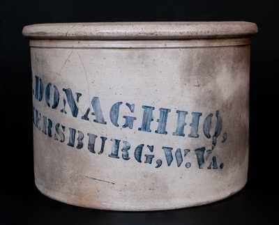 Two-Gallon A.P. DONAGHHO, / PARKERSBURG, W. VA Stoneware Cake Crock