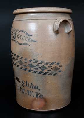 Three-Gallon A.P. Donaghho, / Parkersburg, W.Va. Stoneware Jar