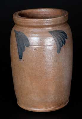 Quart-Sized  Grier Pottery, Chester County, PA Stoneware Jar w/ Cobalt Decoration