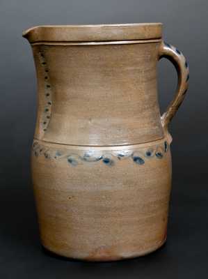 Unusual West Virginia Cobalt-Decorated Stoneware Pitcher