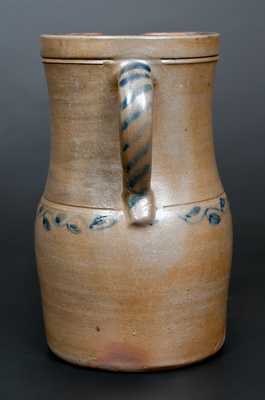 Unusual West Virginia Cobalt-Decorated Stoneware Pitcher