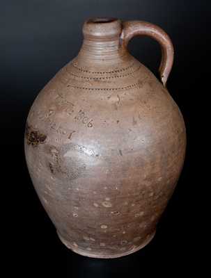 Scarce WARNE & LETTs 1806 / S. AMBOY. N. JERSY Stoneware Jug