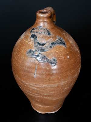 Very Rare P. CROSS / HARTFORD Incised Bird Jug, c1806-08