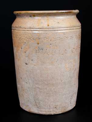 PAUL CUSHMAN, Albany, NY Stoneware Jar, c1810