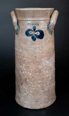 Important Three-Gallon P. CROSS / HARTFORD Incised Stoneware Churn, c1806-08