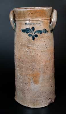 Important Three-Gallon P. CROSS / HARTFORD Incised Stoneware Churn, c1806-08