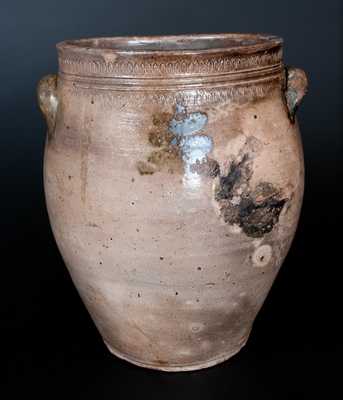 Rare T WARNE. Co / SOUTH AMBOY Four-Gallon Stoneware Jar, c1797-1805