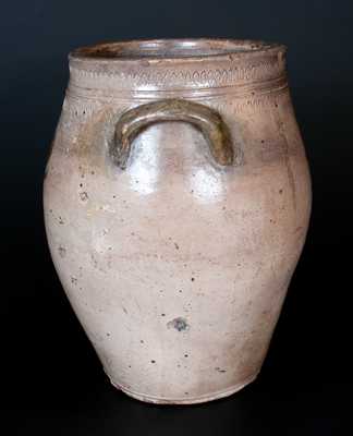 Rare T WARNE. Co / SOUTH AMBOY Four-Gallon Stoneware Jar, c1797-1805