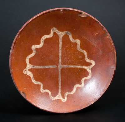 Slip-Decorated Huntington, Long Island, New York Redware Plate