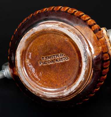 Frederick H. Mear, Boston Rockingham-Glazed Teapot w/ Pewter Fittings