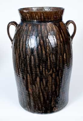 Alkaline-Glazed Georgia "BB" Four-Gallon Double-Handled Crock