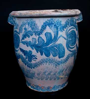 I. BELL (John Bell, Chambersburg or Waynesboro, PA) Six-Gallon Tin-Glazed Redware Jar