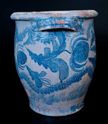 Monumental  I. BELL (John Bell, Waynesboro, PA) Tin-Glazed Redware Jar
