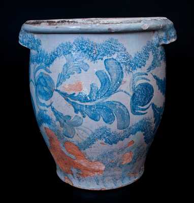Monumental  I. BELL (John Bell, Waynesboro, PA) Tin-Glazed Redware Jar