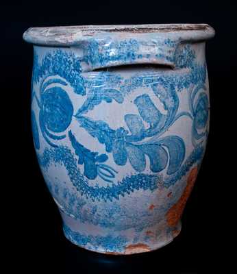 Monumental  I. BELL (John Bell, Waynesboro, PA) Tin-Glazed Redware Jar